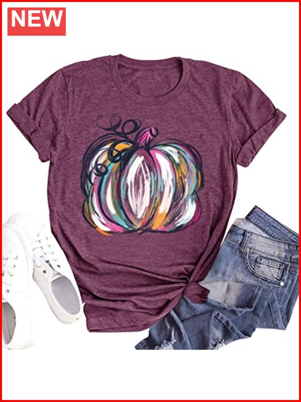 Fall Halloween Pumpkin Graphic Tee Thanksgiving Turkey Short Sleeve Cotton Blend